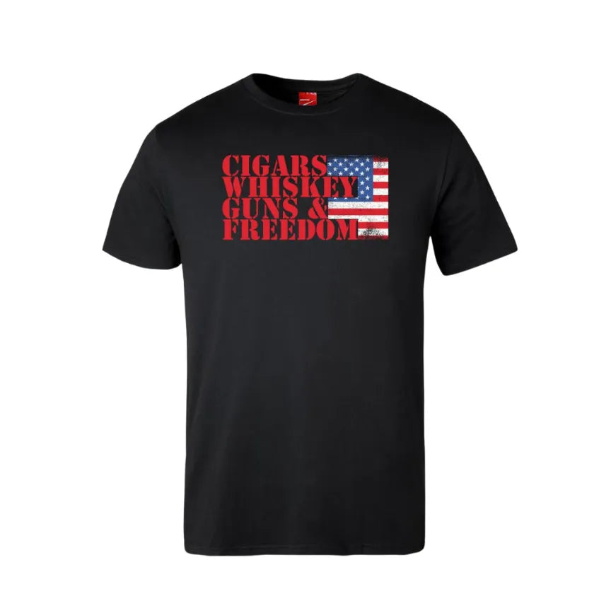 Cigars Whiskey Guns & Freedom Cotton T-Shirt