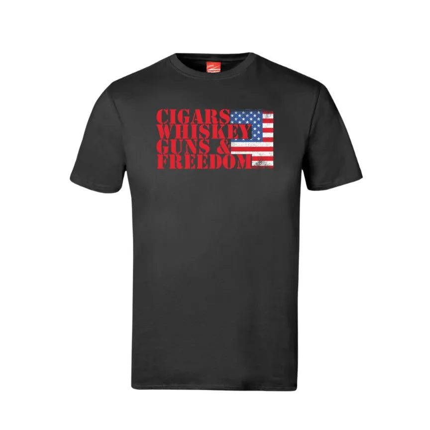 Cigars Whiskey Guns & Freedom Cotton T-Shirt