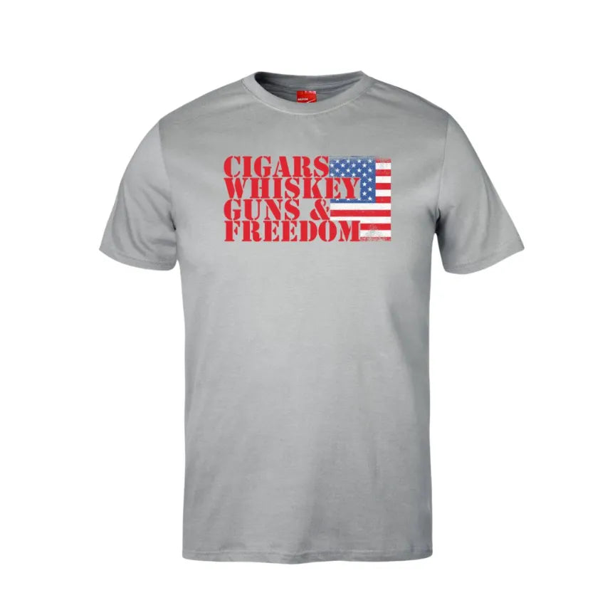 Cigars Whiskey Guns & Freedom Cotton T-Shirt