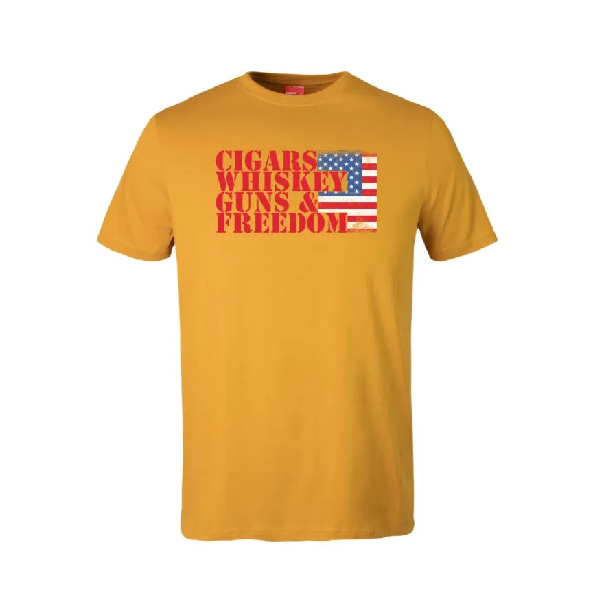Cigars Whiskey Guns & Freedom Cotton T-Shirt