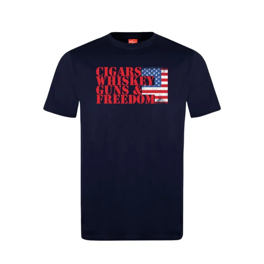 Cigars Whiskey Guns & Freedom Cotton T-Shirt