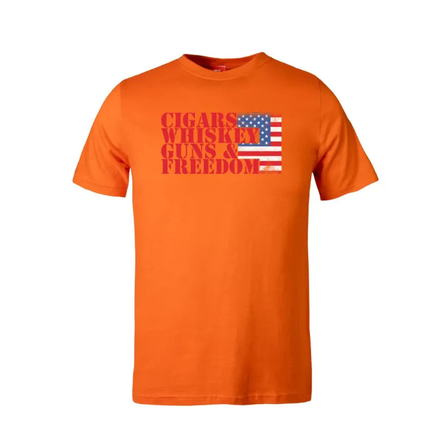 Cigars Whiskey Guns & Freedom Cotton T-Shirt