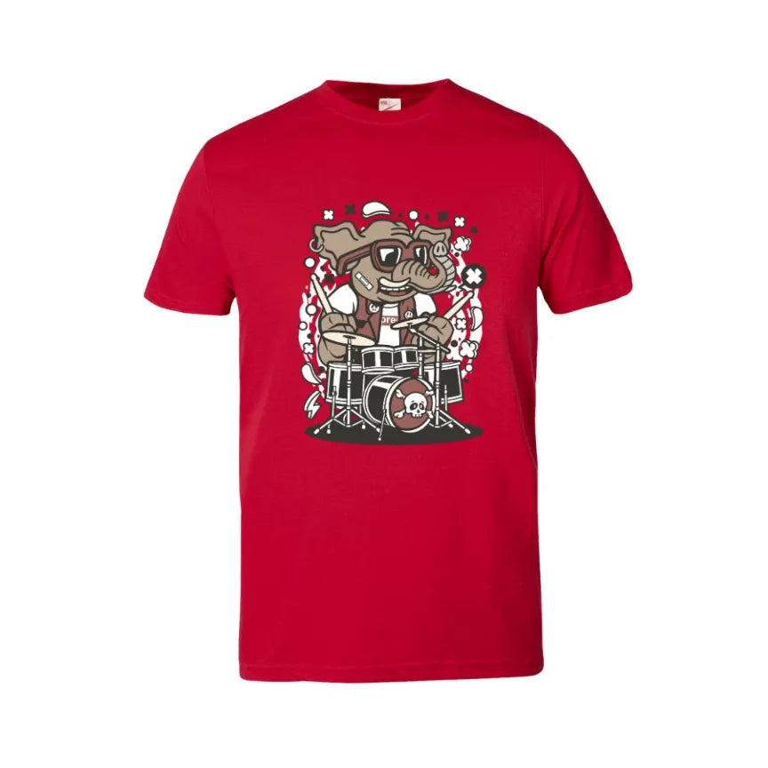Elephant Drummer Kids Cotton T-Shirt