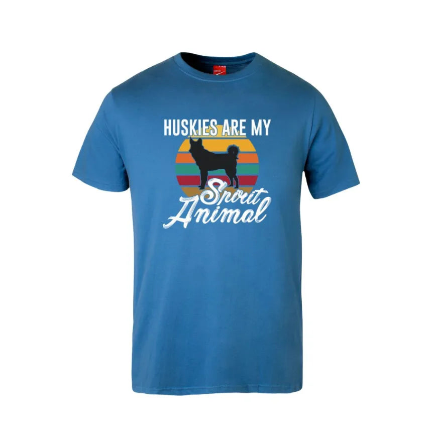 Huskies Are My Spirit Animal Cotton T-Shirt