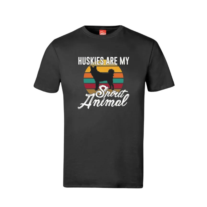 Huskies Are My Spirit Animal Cotton T-Shirt