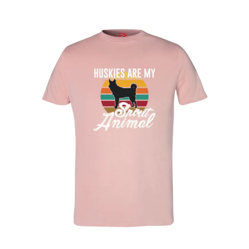 Huskies Are My Spirit Animal Cotton T-Shirt