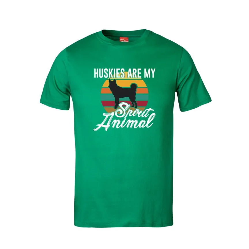 Huskies Are My Spirit Animal Cotton T-Shirt
