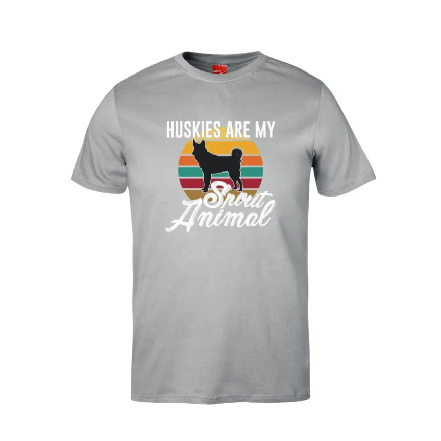 Huskies Are My Spirit Animal Cotton T-Shirt