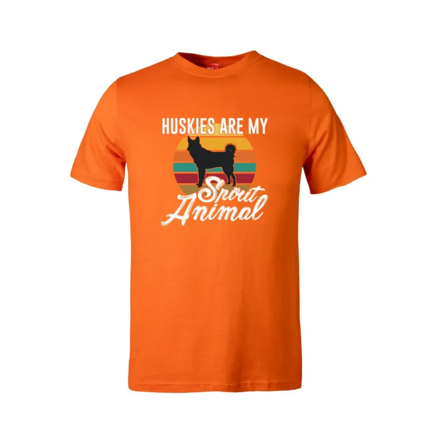 Huskies Are My Spirit Animal Cotton T-Shirt