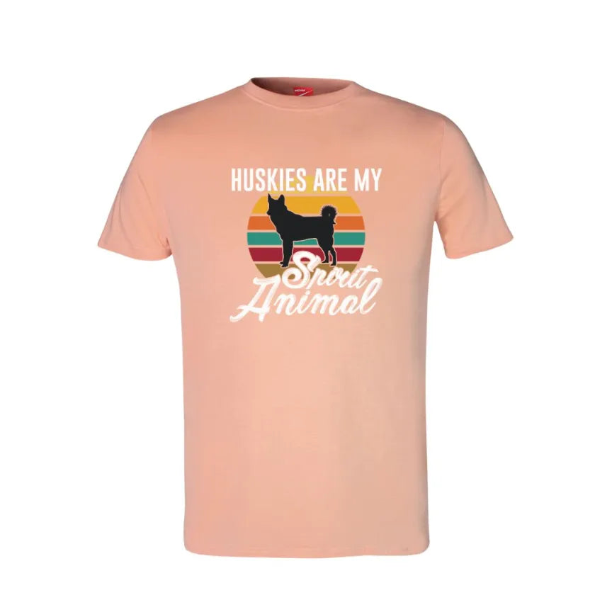 Huskies Are My Spirit Animal Cotton T-Shirt