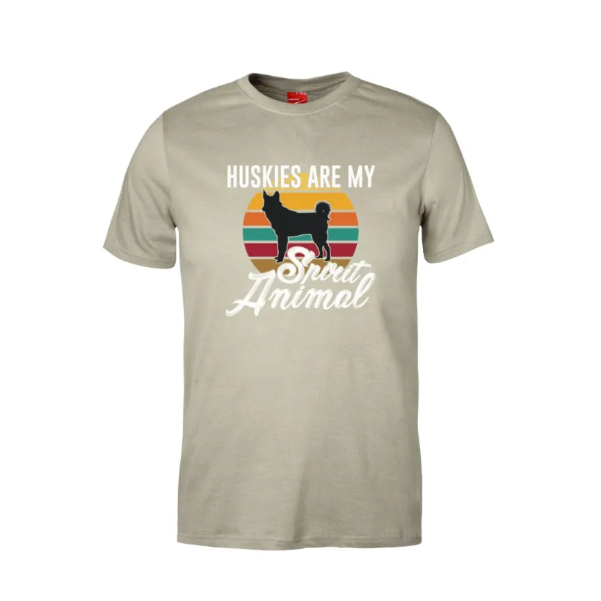 Huskies Are My Spirit Animal Cotton T-Shirt