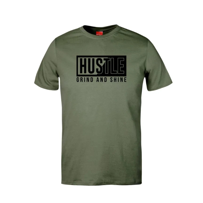Hustle Grind and Shine Cotton T-Shirt