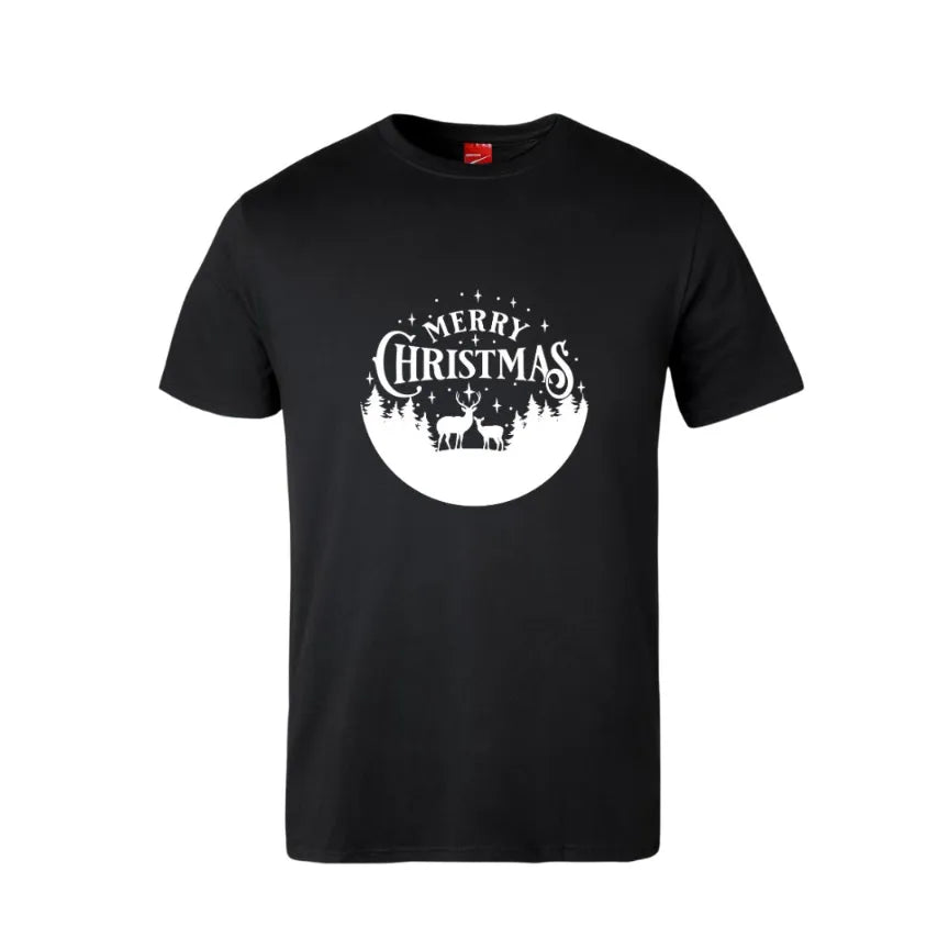 Merry Christmas Round Cotton T-Shirt