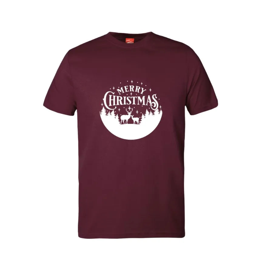Merry Christmas Round Cotton T-Shirt