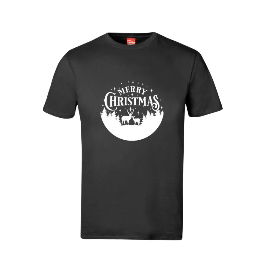 Merry Christmas Round Cotton T-Shirt