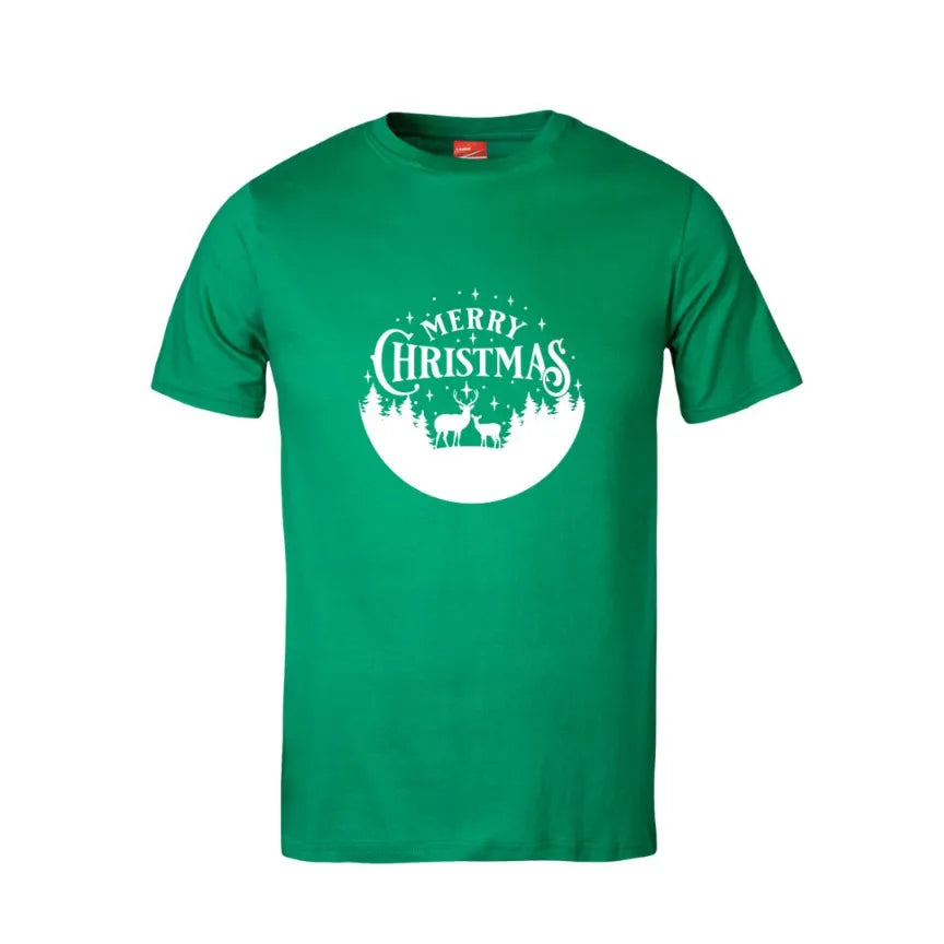 Merry Christmas Round Cotton T-Shirt