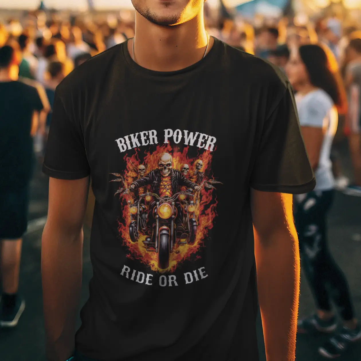 Biker Power Ride Or Die Cotton T-Shirt