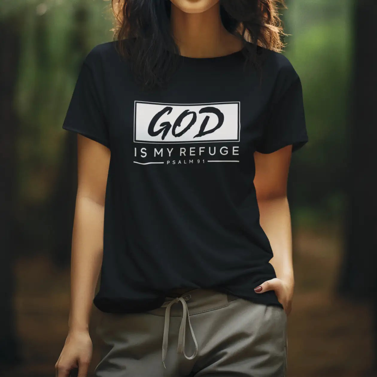 God Is My Refuge Cotton T-Shirt