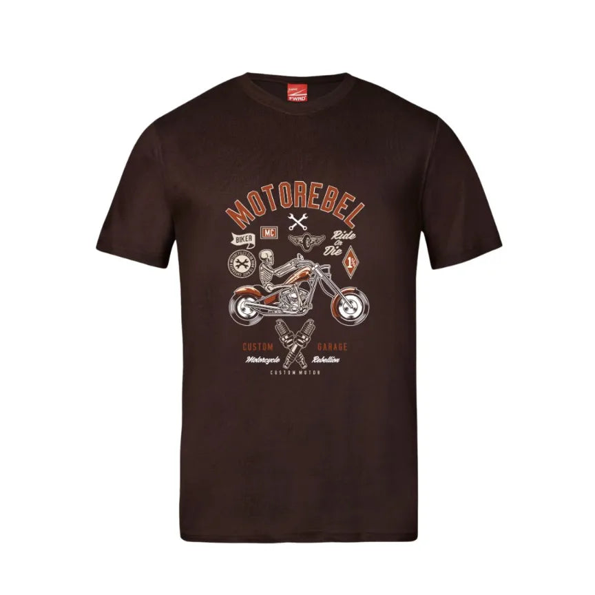 Moto Rebel Skull Cotton T-Shirt