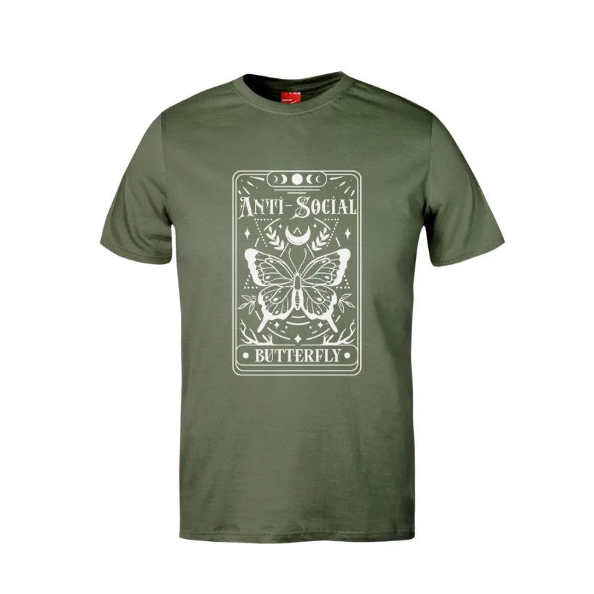 Tarot The AntiSocial Butterfly Plain Cotton T-Shirt