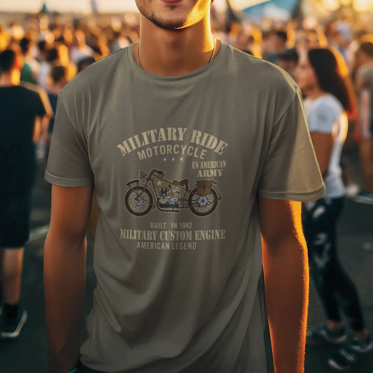 Military Ride Motorcycle Cotton T-Shirt