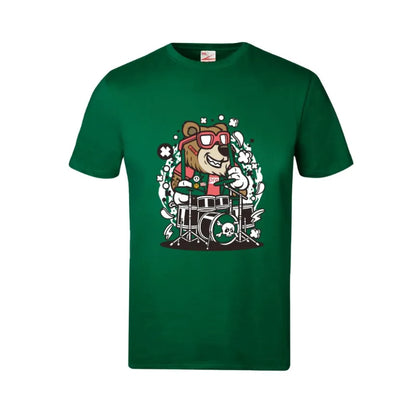 Bear Drummer Kids Cotton T-Shirt