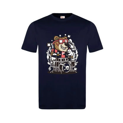 Bear Drummer Kids Cotton T-Shirt
