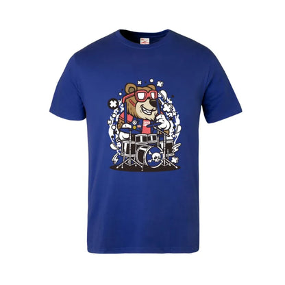 Bear Drummer Kids Cotton T-Shirt