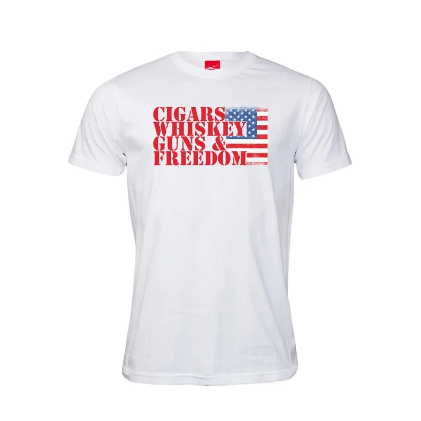 Cigars Whiskey Guns & Freedom Cotton T-Shirt