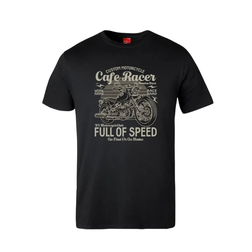 Custom Motorcycle Cafe Racer Full Of Speed Cotton T-Shirt