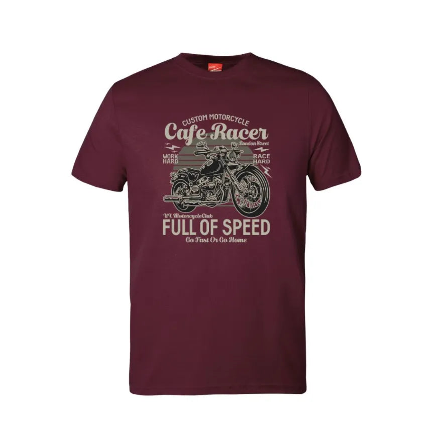 Custom Motorcycle Cafe Racer Full Of Speed Cotton T-Shirt