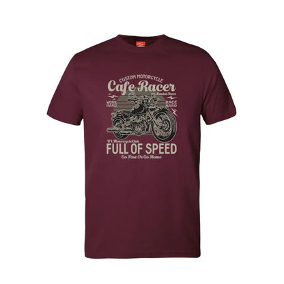 Custom Motorcycle Cafe Racer Full Of Speed Cotton T-Shirt