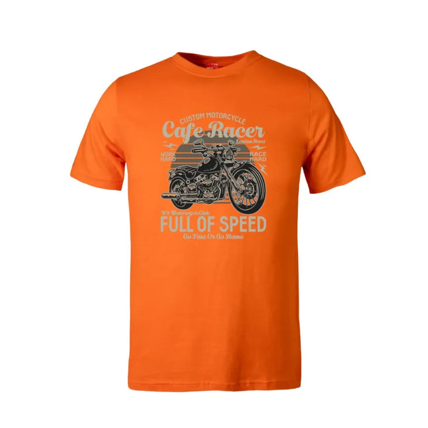 Custom Motorcycle Cafe Racer Full Of Speed Cotton T-Shirt