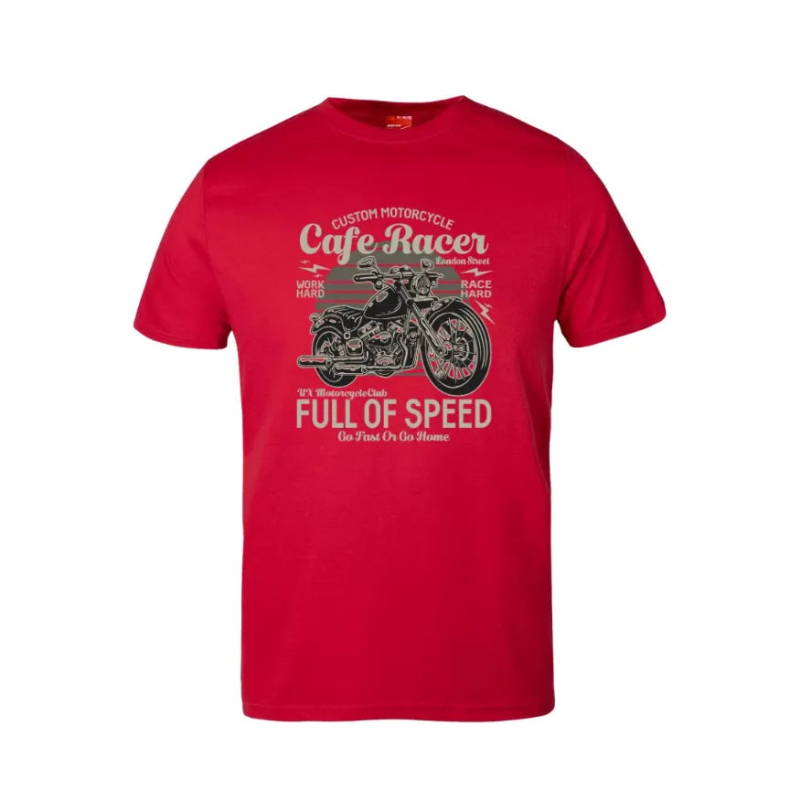 Custom Motorcycle Cafe Racer Full Of Speed Cotton T-Shirt
