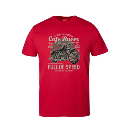 Custom Motorcycle Cafe Racer Full Of Speed Cotton T-Shirt