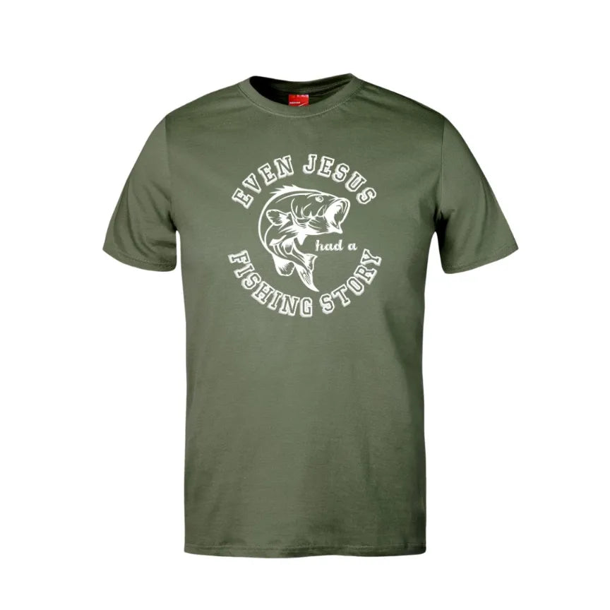 Even Jesus Had A Fishing Story Cotton T-Shirt
