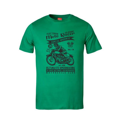 Flat Track Motor Racer Cotton T-Shirt