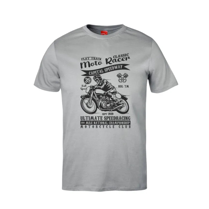 Flat Track Motor Racer Cotton T-Shirt