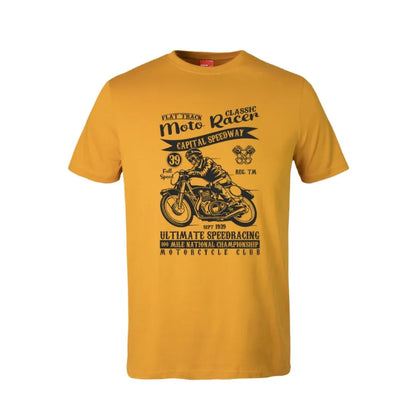 Flat Track Motor Racer Cotton T-Shirt