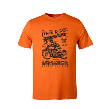 Flat Track Motor Racer Cotton T-Shirt