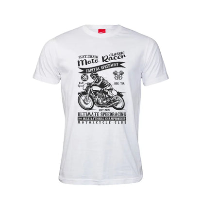 Flat Track Motor Racer Cotton T-Shirt