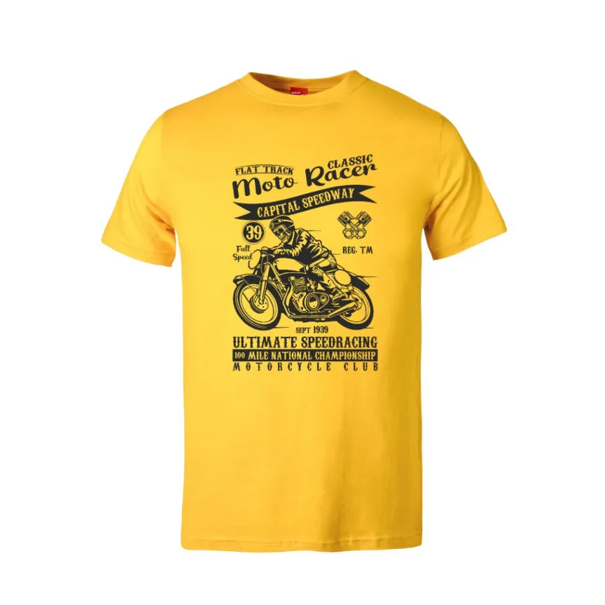 Flat Track Motor Racer Cotton T-Shirt