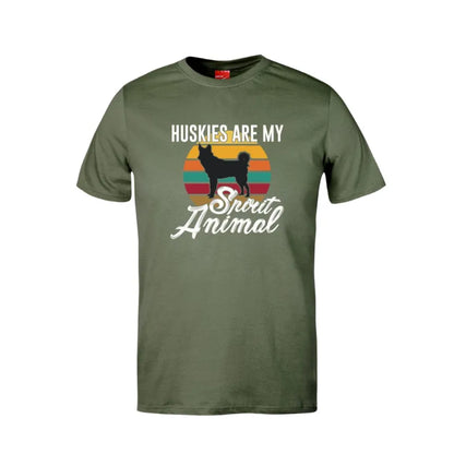 Huskies Are My Spirit Animal Cotton T-Shirt