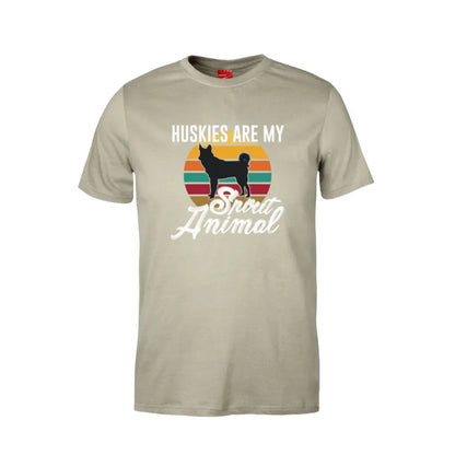 Huskies Are My Spirit Animal Cotton T-Shirt
