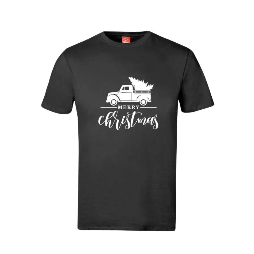 Merry Christmas Truck Cotton T-Shirt