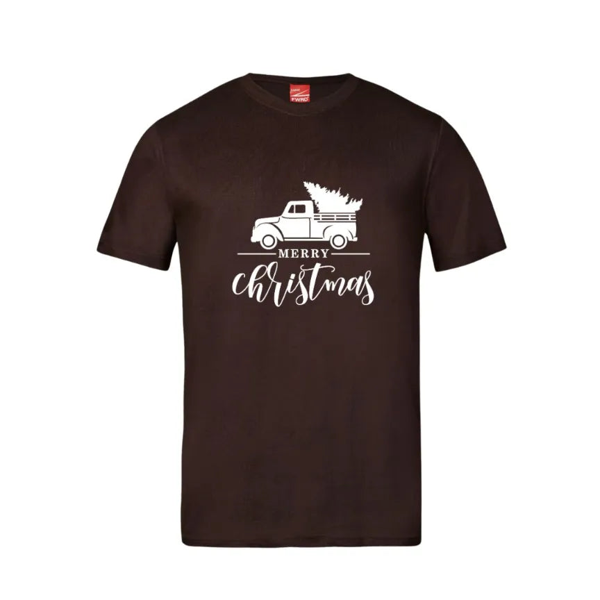 Merry Christmas Truck Cotton T-Shirt