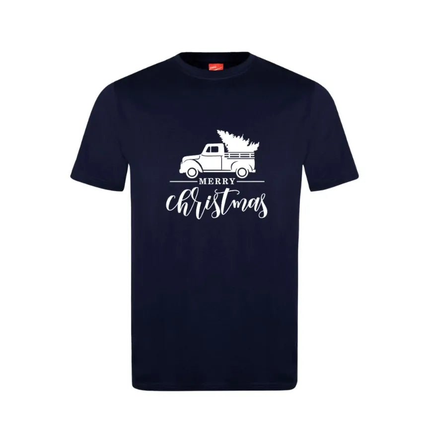 Merry Christmas Truck Cotton T-Shirt