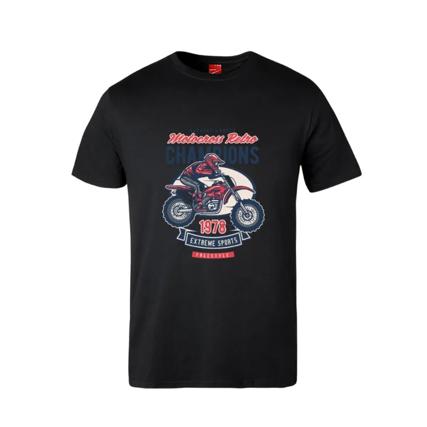 Motocross Retro Champions Cotton T-Shirt