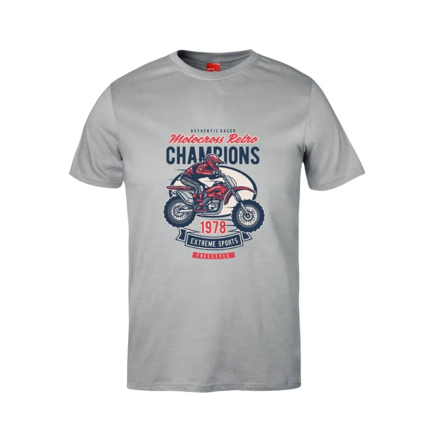 Motocross Retro Champions Cotton T-Shirt