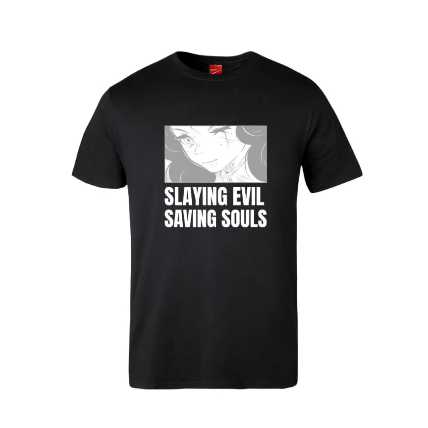 Slaying Evil Saving Souls Cotton T-Shirt